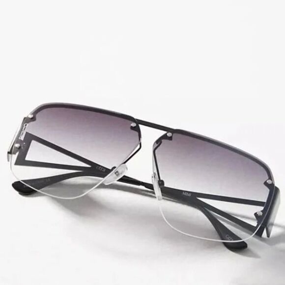 OTRA Mimi Aviator Sunglasses Black Metal Frame Purple Graduated Lens 100% UV - Picture 1 of 13